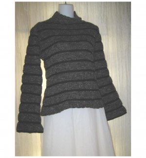 BASIK German Boutique Striped Wool Pullover Sweater Medium M