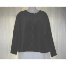 Basic Threads Soft Black Velor Button Jacket Shirt Top Large L