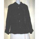 Vintage Elinor Gay Shapely Black Velvet Button Shirt Top S M