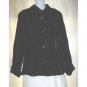 Vintage Elinor Gay Shapely Black Velvet Button Shirt Top S M