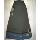 Neesh by D.A.R. Long A-Line Olive Felted Circles Skirt Medium M
