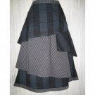 New Neesh by D.A.R. Long Shapely Plaid Stripe ZigZag Ruffle Skirt Medium M