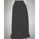 Putumayo Elegant Long Black Fluttery Ruffle Trim Rayon Skirt Medium M