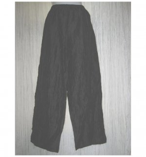 CITRON Santa Monico Boutique Black Linen Lagenlook Pants 1X