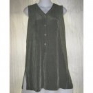 Citiknits Slinky Green Button Tunic Top Shirt Vest X-Small XS