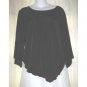Citiknits Slinky Black Traveler Knit Tunic Top Shirt Medium M