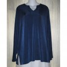 Citiknits Slinky Jewel Blue Traveler Tunic Top Shirt Large L