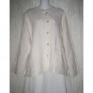 Jackie Loves John Cream Linen Boxy Button Jacket Top Large L