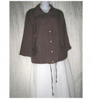 Christopher & Banks Soft Brown Linen Rayon Jacket Small S
