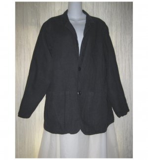 Jeanne Engelhart FLAX Blue Linen Blazer Jacket Small S