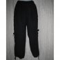 FLAX Cropped Black Linen Cargo Floods Pants Jeanne Engelhart Small S