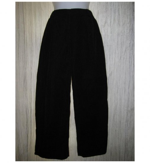 FLAX Black Cotton Corduroy Flood Pants Jeanne Engelhart Petite P