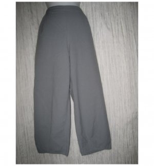 FLAX Blue Gray Textured Cotton Floods Pants Jeanne Engelhart Medium