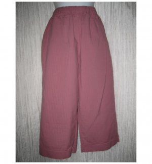 FLAX Dusty Pink Textured Cotton Floods Pants Jeanne Engelhart Petite P