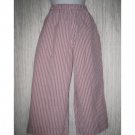 FLAX Pink Stripe Textured Cotton Floods Pants Jeanne Engelhart Petite P