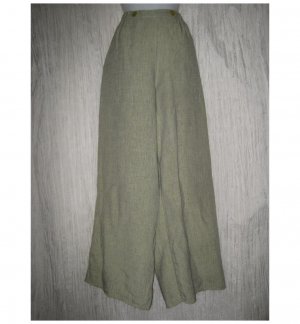 FLAX by Jeanne Engelhart Green LINEN Sailoring Pants Wide Leg Floods Large L