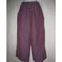 FLAX by Jeanne Engelhart Puple Striped Linen Flex Floods Pants Medium M