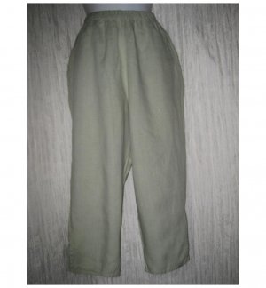 Jeanne Engelhart FLAX Green LINEN Pedal Pushers Pants Petite P