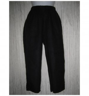 Jeanne Engelhart FLAX Black LINEN Pedal Pushers Pants Petite P