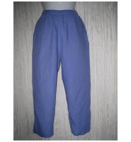 Jeanne Engelhart FLAX Blue LINEN Pedal Pushers Pants Petite P