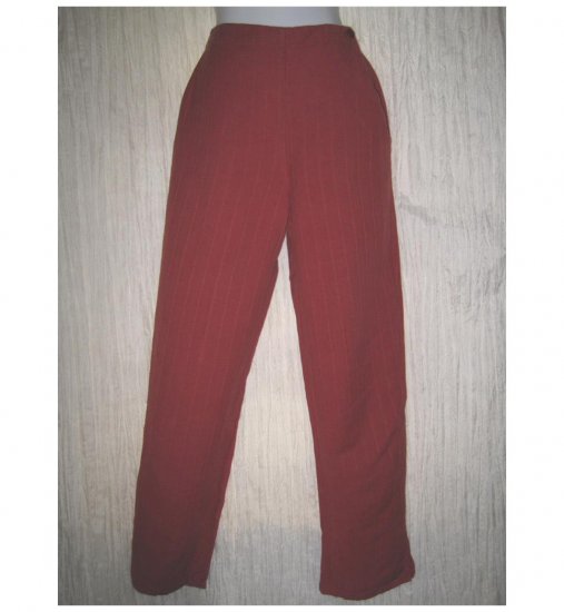 Jeanne Engelhart FLAX Red LINEN Cotton Pants Petite P