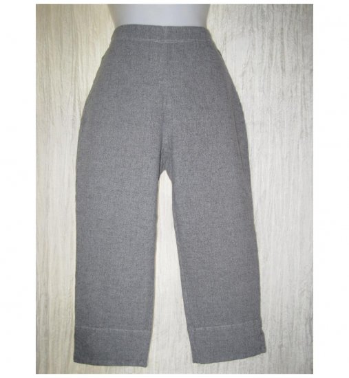 Jeanne Engelhart FLAX Gray Cotton Pedal Pushers Leggings Pants Small S