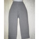 Jeanne Engelhart FLAX Gray Cotton Pedal Pushers Leggings Pants Small S