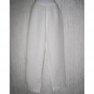 Jeanne Engelhart FLAX Long White LINEN Pants Small S