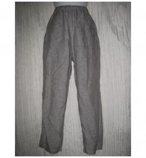 FLAX by Jeanne Engelhart Long Gray Linen Pants Petite P