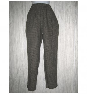 FLAX by Jeanne Engelhart Long Tan Basket Weave Linen Pants Petite P