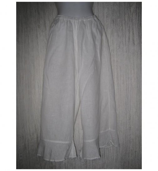 White Linen Bedskirt Bloomers Flood Pants Medium M