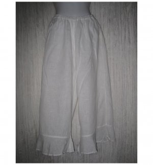 White Linen Bedskirt Bloomers Flood Pants Medium M