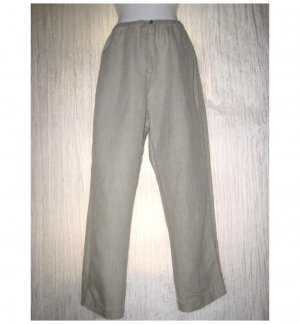 Color Me Cotton Taupish Gray Linen Pants Medium M