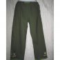 Free People Green Embroidered Cotton Drawstring Pants Medium M