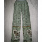 NWT Exist Green Patterned Cotton Drawstring Pants Large L
