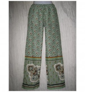NWT Exist Green Patterned Cotton Drawstring Pants Large L