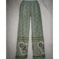 NWT Exist Green Patterned Cotton Drawstring Pants Large L