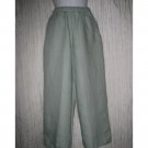 Jeanne Engelhart FLAX Blue Green Linen Flood Pants Petite P