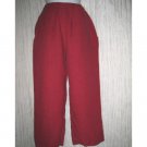 Jeanne Engelhart FLAX Red Linen Flood Pants Small S