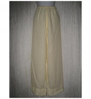 Jeanne Engelhart FLAX Yellow Linen Flood Pants Large L