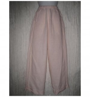 Jeanne Engelhart FLAX Soft Pink Linen Flood Pants Small S