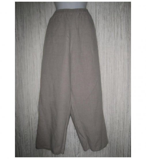 Jeanne Engelhart FLAX Natural Linen Flood Pants Large L