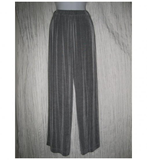 Jeanne Engelhart FLAX Long Loose Slinky Gray Knit Pants Small S