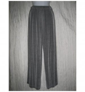 Jeanne Engelhart FLAX Long Loose Slinky Gray Knit Pants Small S