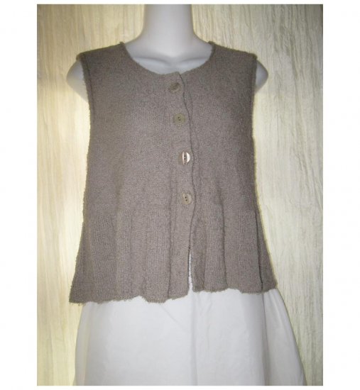 FLAX by Angelheart Button Sweater Vest Jeanne Engelhart Small Medium S M