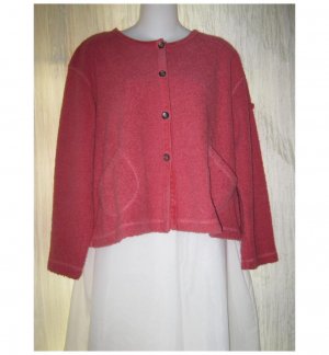 J. Jill Cozy Pink Terry Knit Cardigan Sweater Medium M