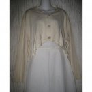 Clothespin Cropped Cream Lagenlook Cardigan Sweater Large L