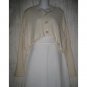Clothespin Cropped Cream Lagenlook Cardigan Sweater Medium M