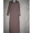 FLAX by Jeanne Engelhart Shapely Taupe Rayon Peplum Dress Petite P