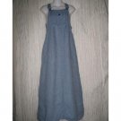 FLAX Adjustable Blue Bark Cloth LINEN Jump Dress Jeanne Engelhart Petite P